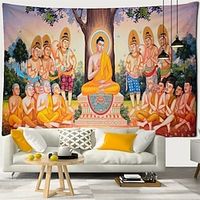 Indian Mandala Bohemian Hanging Tapestry Buddha Meeting Wall Art Large Tapestry Mural Decor Photograph Backdrop Blanket Curtain Home Bedroom Living Room Decoration Lightinthebox - thumbnail