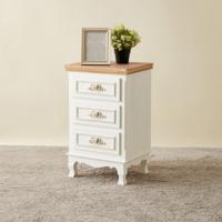 Textured Wooden Chest of 3-Drawers - 41x33x68 cms