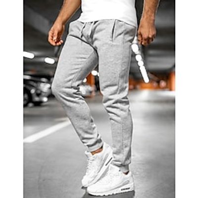 Men's Sweatpants Joggers Pocket Drawstring Elastic Waist Plain Comfort Breathable Outdoor Daily Going out Cotton Blend Fashion Casual Black Light Grey miniinthebox Men's Sweatpants Joggers Pocket Drawstring Elastic Waist Plain Comfort Breathable Outdoor Daily Going out Cotton Blend Fashion Casual Black Light Grey miniinthebox