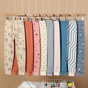 Kids Girls' Loungewear CX-L solid color heather gray CX-L solid color lake blue CX-L milky white cherry Solid Color Cartoon Spring Fall Adorable Home 7-13 Years Lightinthebox