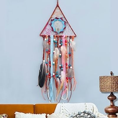 Triangle Dream Catcher Handmade Gift Wall Hanging Decor Art Ornament Craft Feather For Kids Bedroom Wedding Festival Lightinthebox