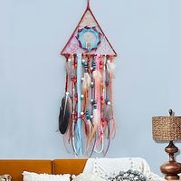 Triangle Dream Catcher Handmade Gift Wall Hanging Decor Art Ornament Craft Feather For Kids Bedroom Wedding Festival Lightinthebox - thumbnail