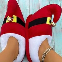 Christmas Shoes Santa Claus Plush Shoes, slippers Christmas Gifts Warm Winter Slippers Christmas Slides for Women Lightinthebox - thumbnail