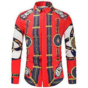 Men's Shirt 3D Print Animal Long Sleeve Daily Tops Retro A Lightinthebox