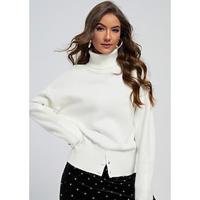 Acrylic Ribbed Knit Turtleneck Sweater Jumper