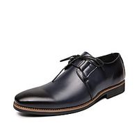Men's Oxfords Business Classic Daily Office  Career Faux Leather Black Yellow Dark Blue Spring Summer Lightinthebox - thumbnail