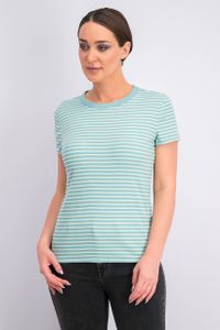 Womens Striped T-Shirt  Green Combo