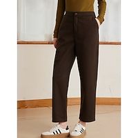 Women's Pants Trousers Straight Full Length Fashion Streetwear Work Street rice white Black S M Fall Winter Lightinthebox - thumbnail