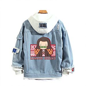 Inspired by Demon Slayer: Kimetsu no Yaiba Kamado Nezuko Anime Cartoon Denim Anime Harajuku Graphic Kawaii Hoodie For Women's / Men's miniinthebox