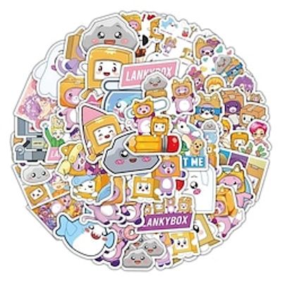 60pcs Lankybox Merch Stickers Pack, Cute Cartoon Game Vinyl Waterproof Decals For Water Bottle,Laptop,Phone,Skateboard,Scrapbooking,Journaling Gifts For Teens Kids Adults For Party Favor Supply Decor miniinthebox