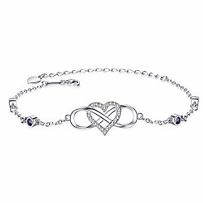 oosstt bracelet for women,925 sterling silveri infinity heart charm bracelet,gift for women mother Lightinthebox