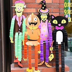Halloween Decoration Paper Hanging Pieces Ghost Festival Nightclub Scene Decorate Zombie Vampire Folding Hanging Ornaments Holiday Props miniinthebox