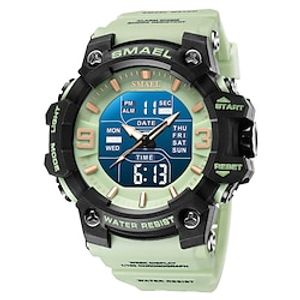 SMAEL Women Men Unisex Digital Watch Military Sports Wristwatch Analog Luminous Stopwatch Dual Display Calendar Rubber Strap Watch miniinthebox