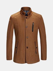 Stand Collar Woolen Coat