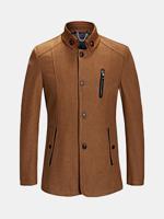 Stand Collar Woolen Coat - thumbnail