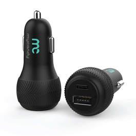 Mycandy Car Charger 20W Dual Type C and USB With C TO C Cable, Black