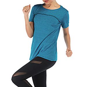 Women's Running Shirt Tee Tshirt Top Athletic Athleisure Summer Spandex Quick Dry Breathable Soft Gym Workout Running Active Training Jogging Exercise Sportswear Solid Colored Normal Purple Red Gray Lightinthebox