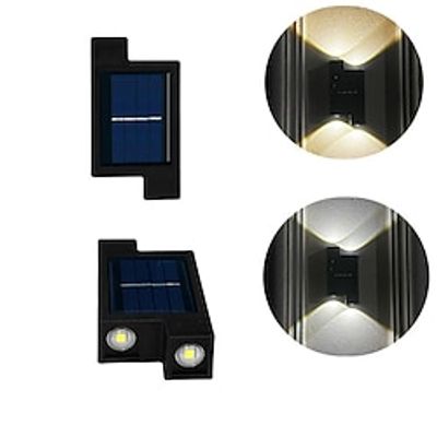 Z-Shaped Solar Wall Lamp Outdoor Waterproof Solar Up and Down Wall Lamp Garden Street Balcony Decorative Lamp Courtyard Garage Lighting Lamp 1PC Lightinthebox