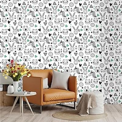 Animal Cartoon Cycle Color Home Decoration Cartoon Wall Covering, PVC  Vinyl Material Self adhesive Wallpaper Mural, Room Wallcovering Lightinthebox