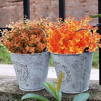 4pcs, Fall Artificial Flowers UV Resistant Plants,Faux Plastic Eucalyptus Greenery Shrubs Fake Plant Autumn Indoor Outdoor Fall Thanksgiving For Home Fireplace Garden Halloween Decor miniinthebox - thumbnail