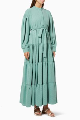 Tiered Dress with Belt Tiered Dress with Belt