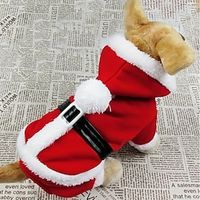 Pet Christmas Costume Dog Winter Coat Soft Warm Dog HoodedJacket For Autumn And Winter Dog Festival Clothes Lightinthebox - thumbnail