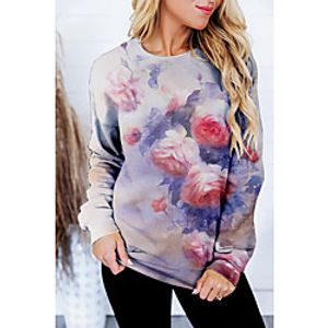 Women's Sweatshirt Pullover Floral Graphic Prints Print Sports Holiday 3D Print Active Streetwear Hoodies Sweatshirts  Blushing Pink miniinthebox