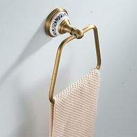 Antique Brass Towel Ring , Copper Towel Holders for Bathrooms, Trapezoid Hand Towel Rack Wall Mounted Decorative Lightinthebox - thumbnail