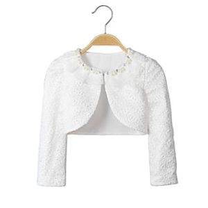 Kids Girls' Cardigans Solid Color Fashion Rivet Performance First Communion Dress For Girls Outerwear 3-13 Years Summer White Lightinthebox