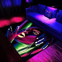 Stylish Woman Blacklight Rug Carpet Floor Mat UV Reactive Glow in the Dark Rug Large Non-Slip Rug Mat Carpet for Room Decor miniinthebox - thumbnail