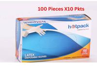 Hotpack Latex Gloves Medium - 100 Pieces