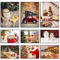 People Wall Art Canvas  Christmas Trees Snowmen Snowflakes Cookie Prints and Posters Abstract Portrait Pictures Decorative Fabric Painting For Living Room Pictures No Frame miniinthebox - thumbnail