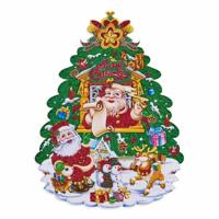 Xmas Santa On Christmas Tree Sticker, Multicolour - 40 cm