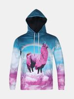 Mens Hoodies Original 3D Rainbow Unicorn Printing Fashion Casual Sport Hooded Tops