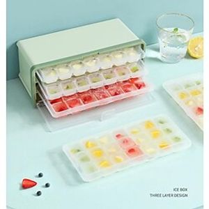 Ice Box Household Ice Cube Mold Multi-layer Ice Box With Cover PP Plastic Pull-out Ice Tray Lightinthebox