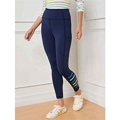 Women's Elwood Stripe Leggings Long Print High Cut High Elasticity High Waist Casual Athletic Sports Streetwear Lightinthebox