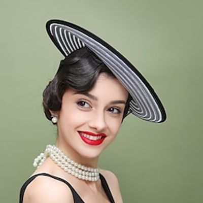 Hats Fiber Saucer Hat Top Hat Wedding Tea Party Elegant Wedding With Splicing Headpiece Headwear Lightinthebox