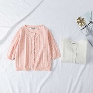 boys girls cardigan thin female baby princess hollow knitted sweater sunscreen air autumn spring coat Lightinthebox