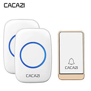 CACAZI Self-powered Wireless Doorbell Waterproof No battery 38 Chimes Cordless DoorBell 1 Button 2 Receiver miniinthebox