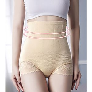 Women's Not Specified Overbust Corset  Hip Pants - Plain, Check Pattern  Tulle  Lace Trims Black Blushing Pink Beige One-Size Lightinthebox
