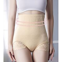 Women's Not Specified Overbust Corset  Hip Pants - Plain, Check Pattern  Tulle  Lace Trims Black Blushing Pink Beige One-Size Lightinthebox - thumbnail