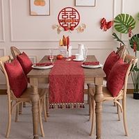 Christmas Table Runner, Seasonal Winter Xmas Holiday Kitchen Dining Table Decoration for Indoor Outdoor Home Party Decor miniinthebox - thumbnail