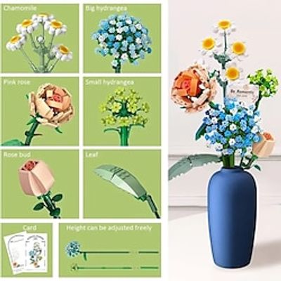 680 Pieces Mini Bricks Flower Bouquet Building Sets Creative DIY Cute Mini Particle Flower Block Building Romantic Gift For Girls Gift For Boys And Girls Not Compatible With Lego Set Lightinthebox