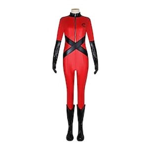 The Umbrella Academy The Sparrow Academy School Uniform Women's Movie Cosplay Cosplay Costume Party Red Leotard  Onesie Gloves Masquerade Polyester Lightinthebox