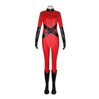 The Umbrella Academy The Sparrow Academy School Uniform Women's Movie Cosplay Cosplay Costume Party Red Leotard  Onesie Gloves Masquerade Polyester Lightinthebox