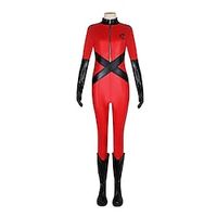 The Umbrella Academy The Sparrow Academy School Uniform Women's Movie Cosplay Cosplay Costume Party Red Leotard  Onesie Gloves Masquerade Polyester Lightinthebox - thumbnail