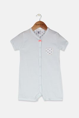 Baby Girls Short Sleeve Bodysuit  Light Blue