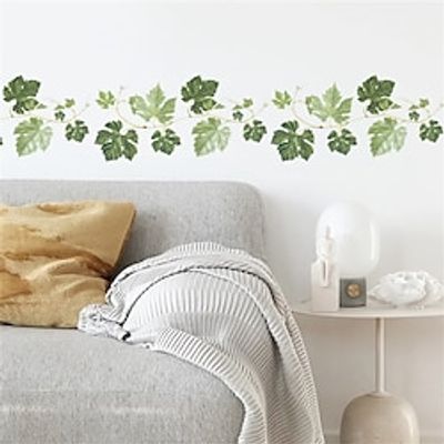 Wall Sticker Fanxi Printing Wall Decal Green Leaf Vine Corner Decoration PVC Self Adhesive Removable Wall Decal Lightinthebox