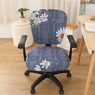Computer Office Chair Cover Gaming Chair Stretch Chair Slipcover Plain Solid Color Durable Washable Furniture Protector Lightinthebox