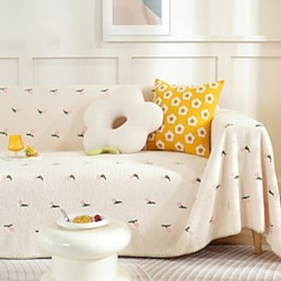 Little Fresh Sofa Cover Cloth Full Cover Autumn and Winter Thickened Sofa Cover Full Cover Enlarged Sofa Napkins Plush miniinthebox
